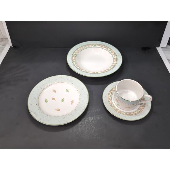 Johnson Brothers Stoneware, 3‎ Pc Place Setting, Paper Leaves Collection, Dinner - Picture 2 of 10